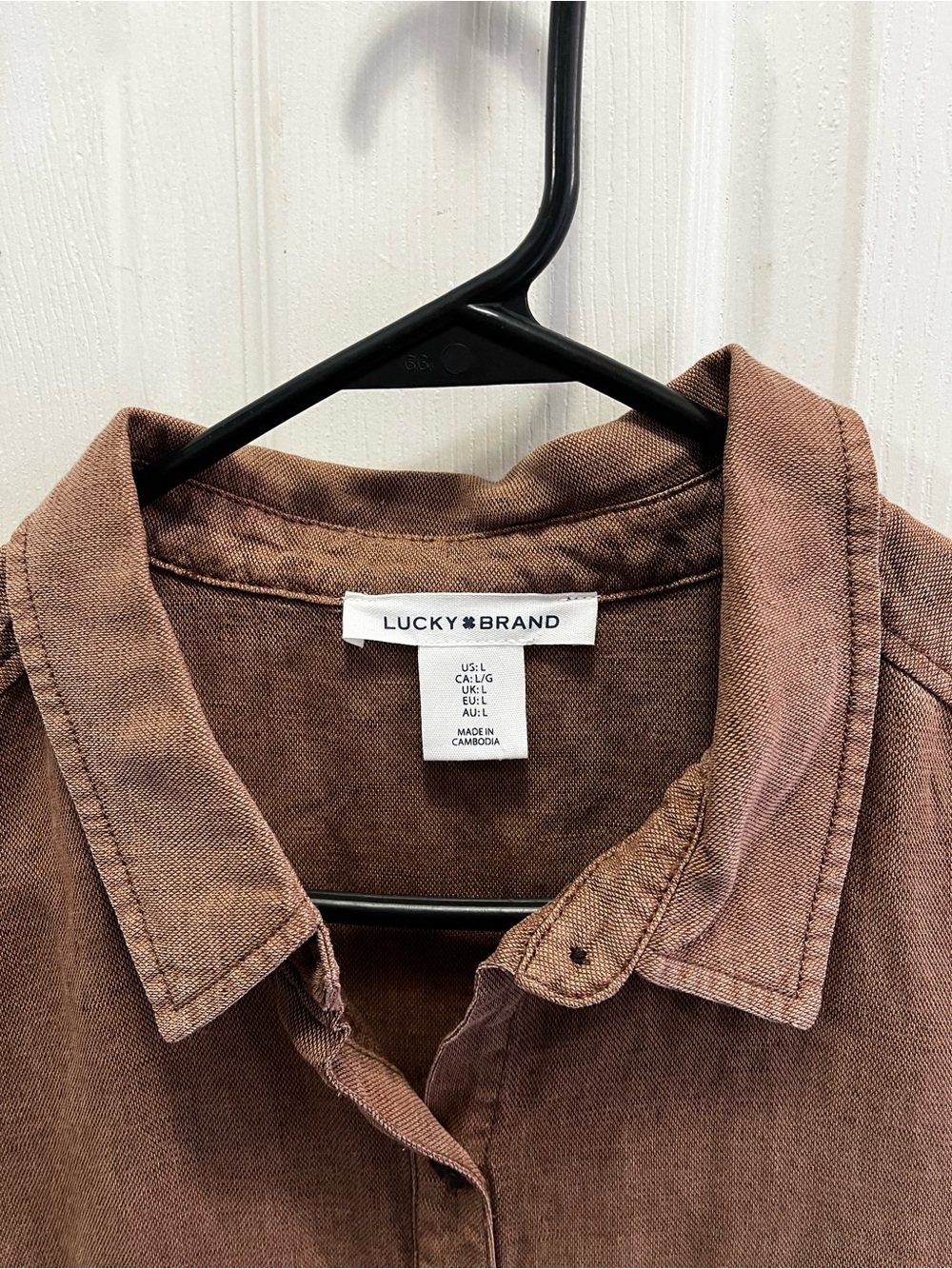 Lucky Brand Brown Short-Sleeve Button-Down dress. - Picture 2 of 3